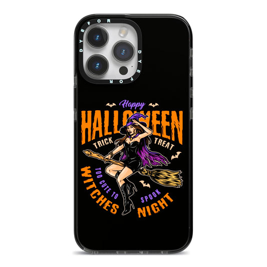 Witches Night iPhone 14 Pro Max Black Impact Case on Silver phone