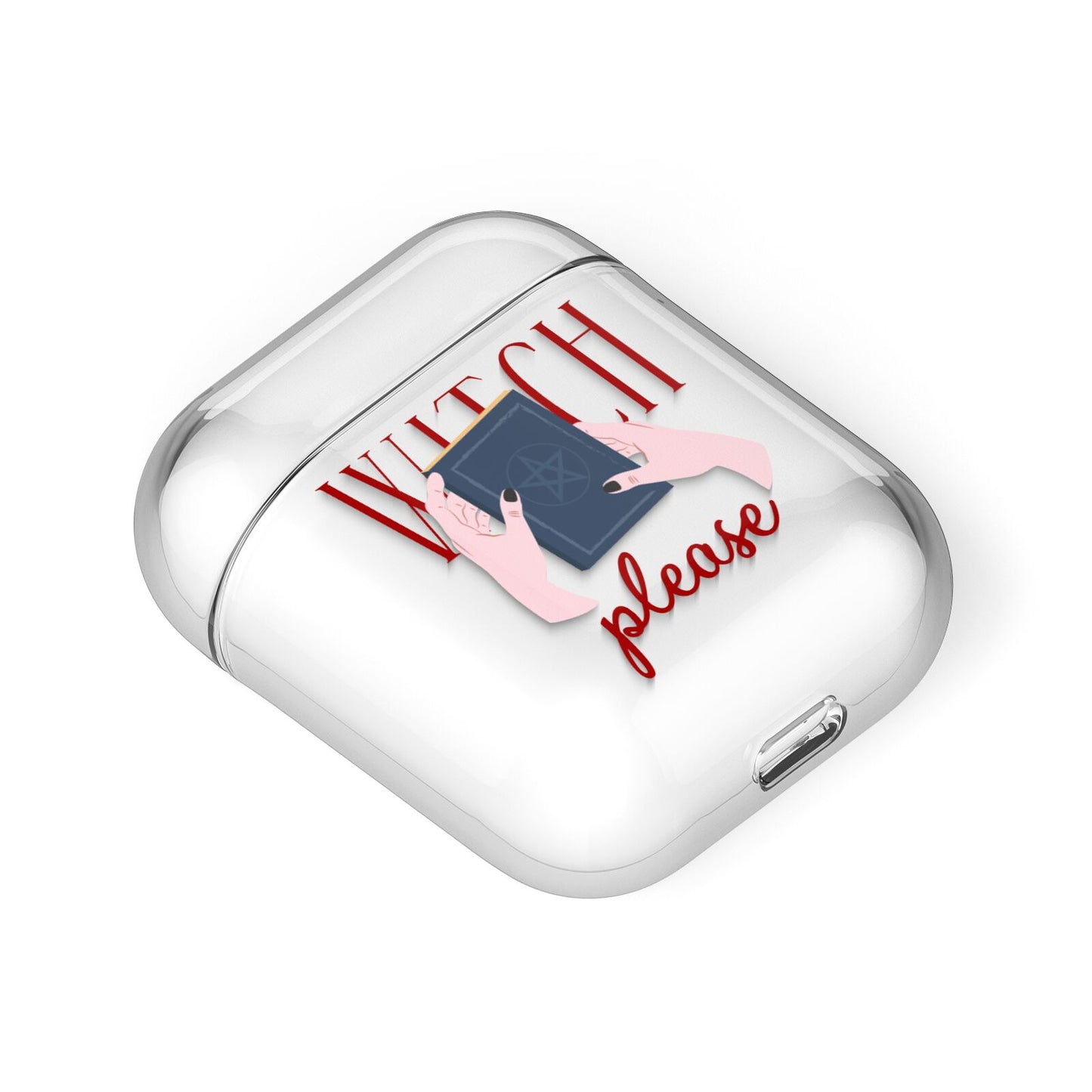 Witty Witch Illustration AirPods Case Laid Flat