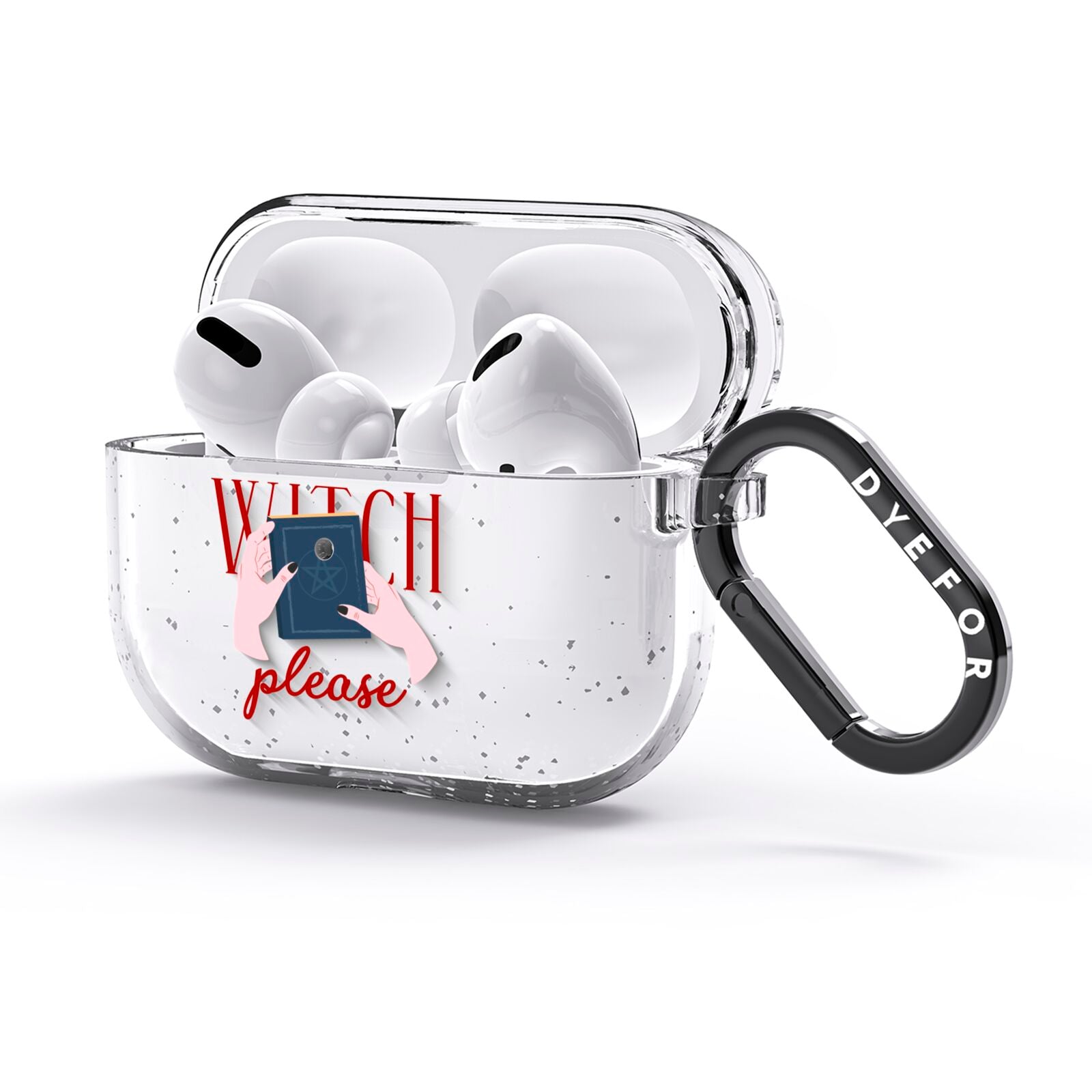 Witty Witch Illustration AirPods Glitter Case 3rd Gen Side Image