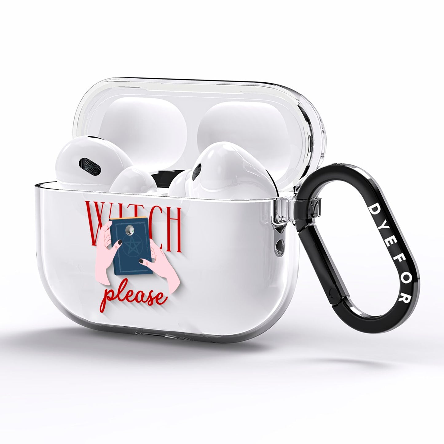 Witty Witch Illustration AirPods Pro Clear Case Side Image