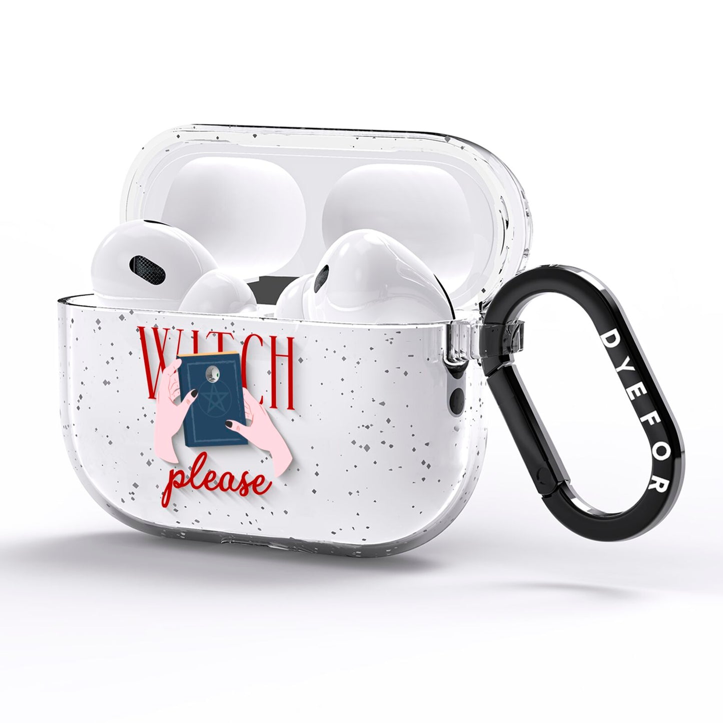 Witty Witch Illustration AirPods Pro Glitter Case Side Image