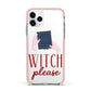 Witty Witch Illustration Apple iPhone 11 Pro in Silver with Pink Impact Case