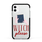 Witty Witch Illustration Apple iPhone 11 in White with Black Impact Case