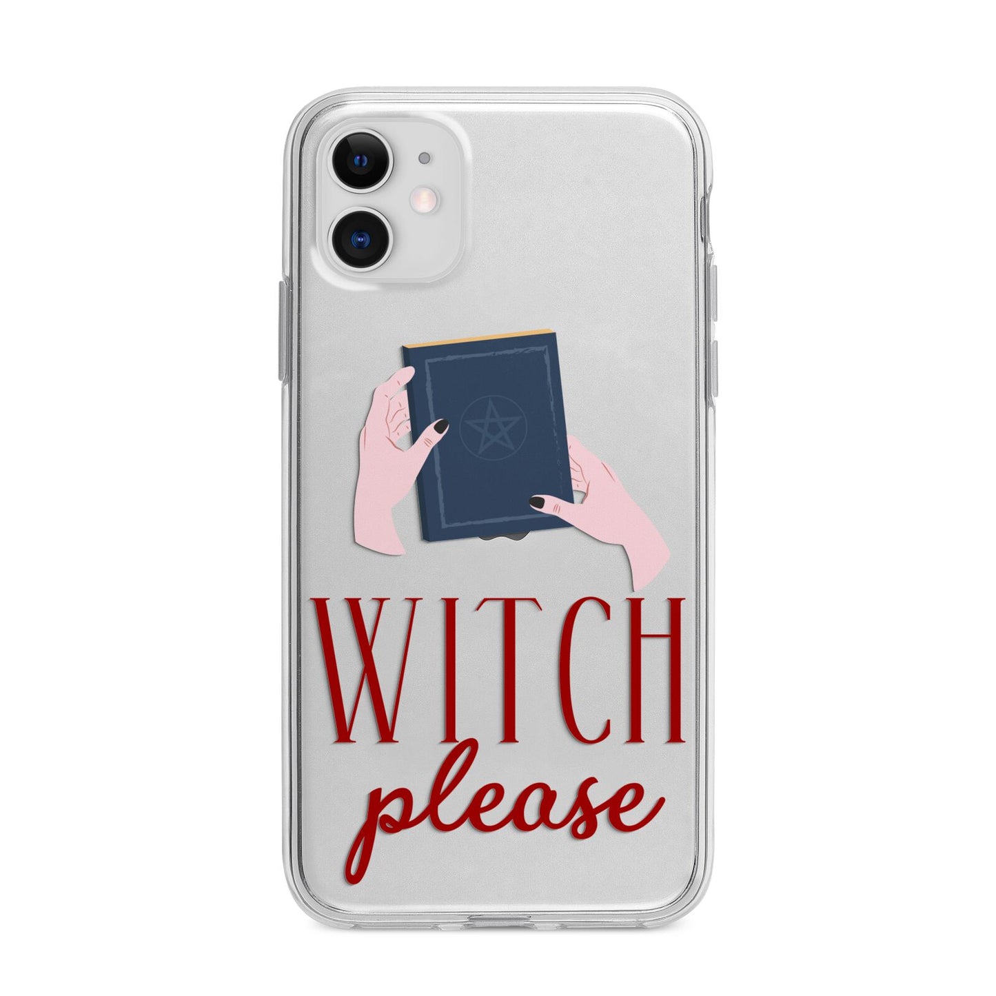 Witty Witch Illustration Apple iPhone 11 in White with Bumper Case