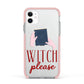 Witty Witch Illustration Apple iPhone 11 in White with Pink Impact Case