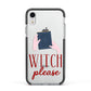 Witty Witch Illustration Apple iPhone XR Impact Case Black Edge on Silver Phone