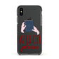 Witty Witch Illustration Apple iPhone Xs Impact Case Black Edge on Black Phone