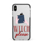 Witty Witch Illustration Apple iPhone Xs Max Impact Case Black Edge on Silver Phone