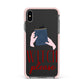Witty Witch Illustration Apple iPhone Xs Max Impact Case Pink Edge on Black Phone