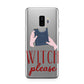 Witty Witch Illustration Samsung Galaxy S9 Plus Case on Silver phone