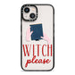 Witty Witch Illustration iPhone 13 Black Impact Case on Silver phone