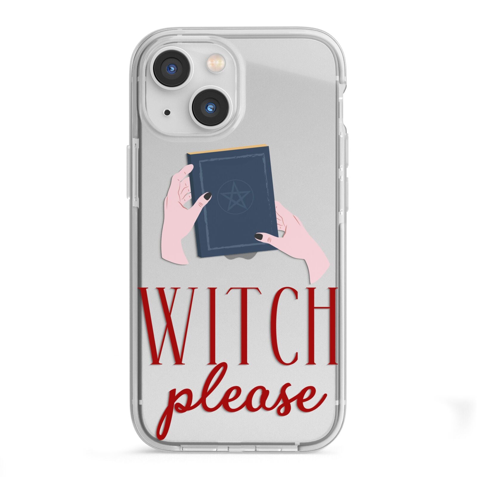 Witty Witch Illustration iPhone 13 Mini TPU Impact Case with White Edges