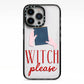 Witty Witch Illustration iPhone 13 Pro Black Impact Case on Silver phone