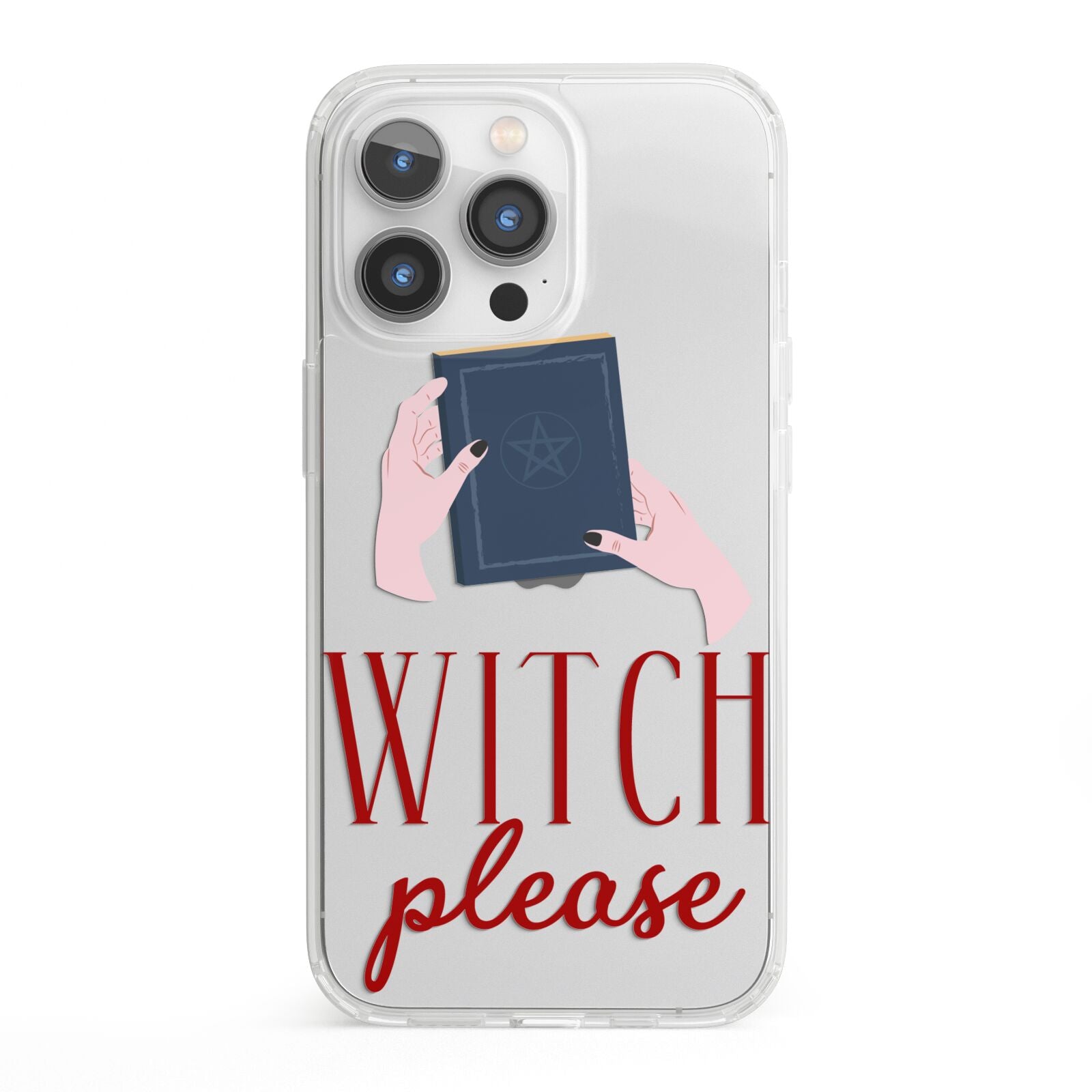 Witty Witch Illustration iPhone 13 Pro Clear Bumper Case