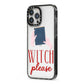 Witty Witch Illustration iPhone 13 Pro Max Black Impact Case Side Angle on Silver phone
