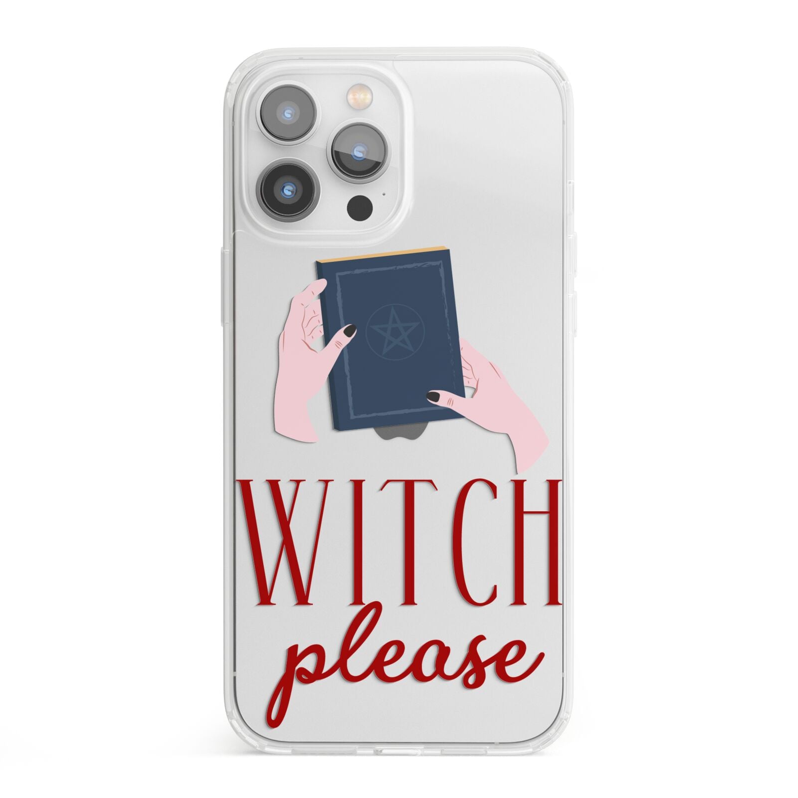 Witty Witch Illustration iPhone 13 Pro Max Clear Bumper Case