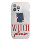 Witty Witch Illustration iPhone 13 Pro Max TPU Impact Case with Pink Edges