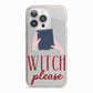 Witty Witch Illustration iPhone 13 Pro TPU Impact Case with Pink Edges