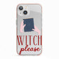 Witty Witch Illustration iPhone 13 TPU Impact Case with Pink Edges