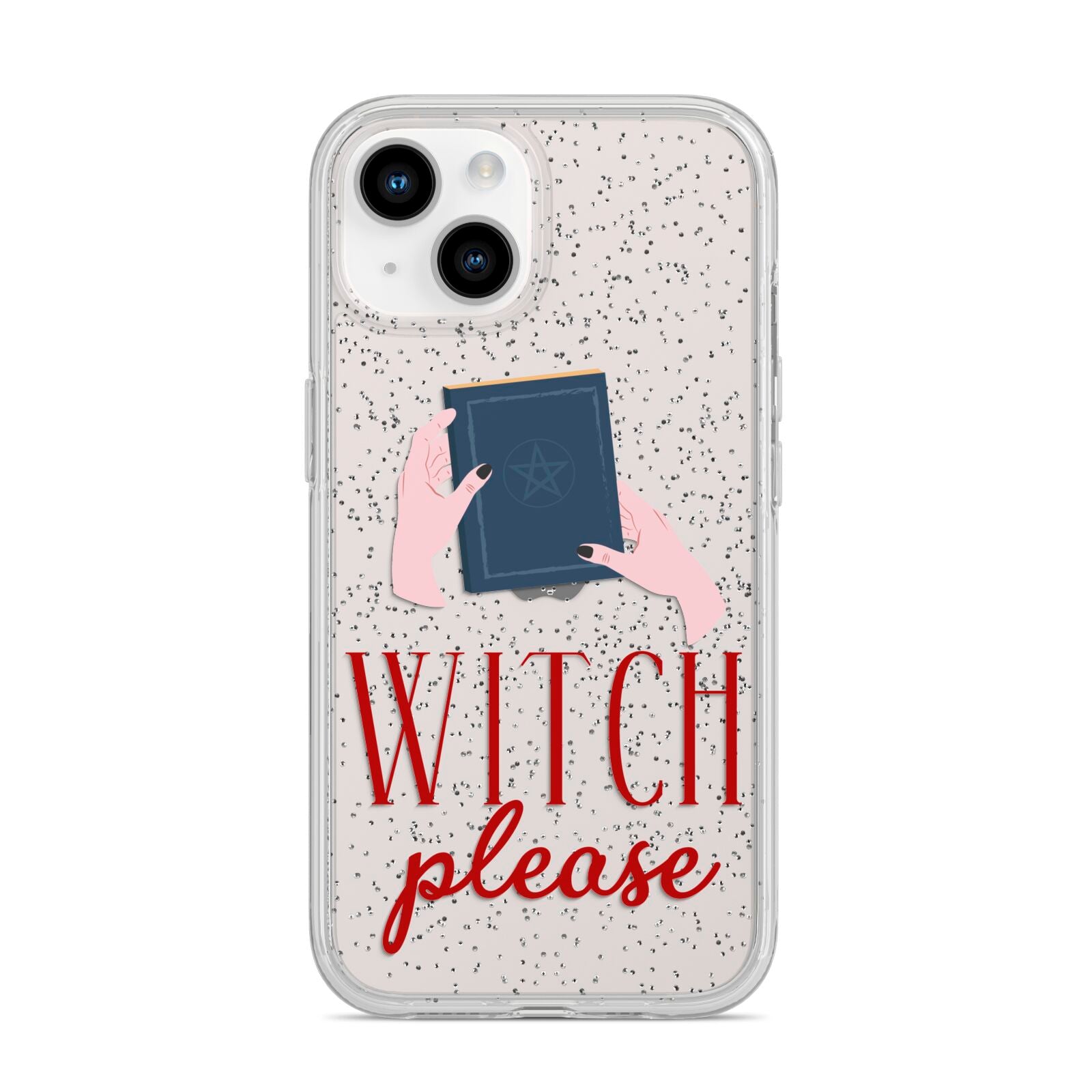 Witty Witch Illustration iPhone 14 Glitter Tough Case Starlight