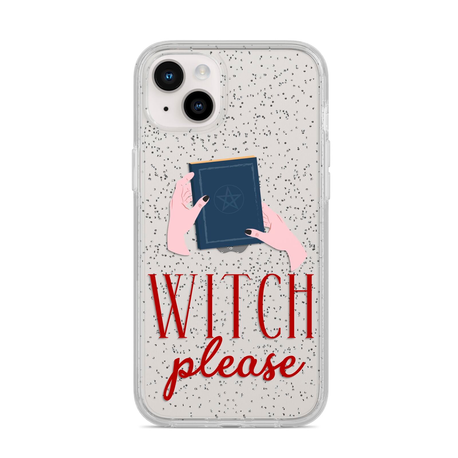 Witty Witch Illustration iPhone 14 Plus Glitter Tough Case Starlight