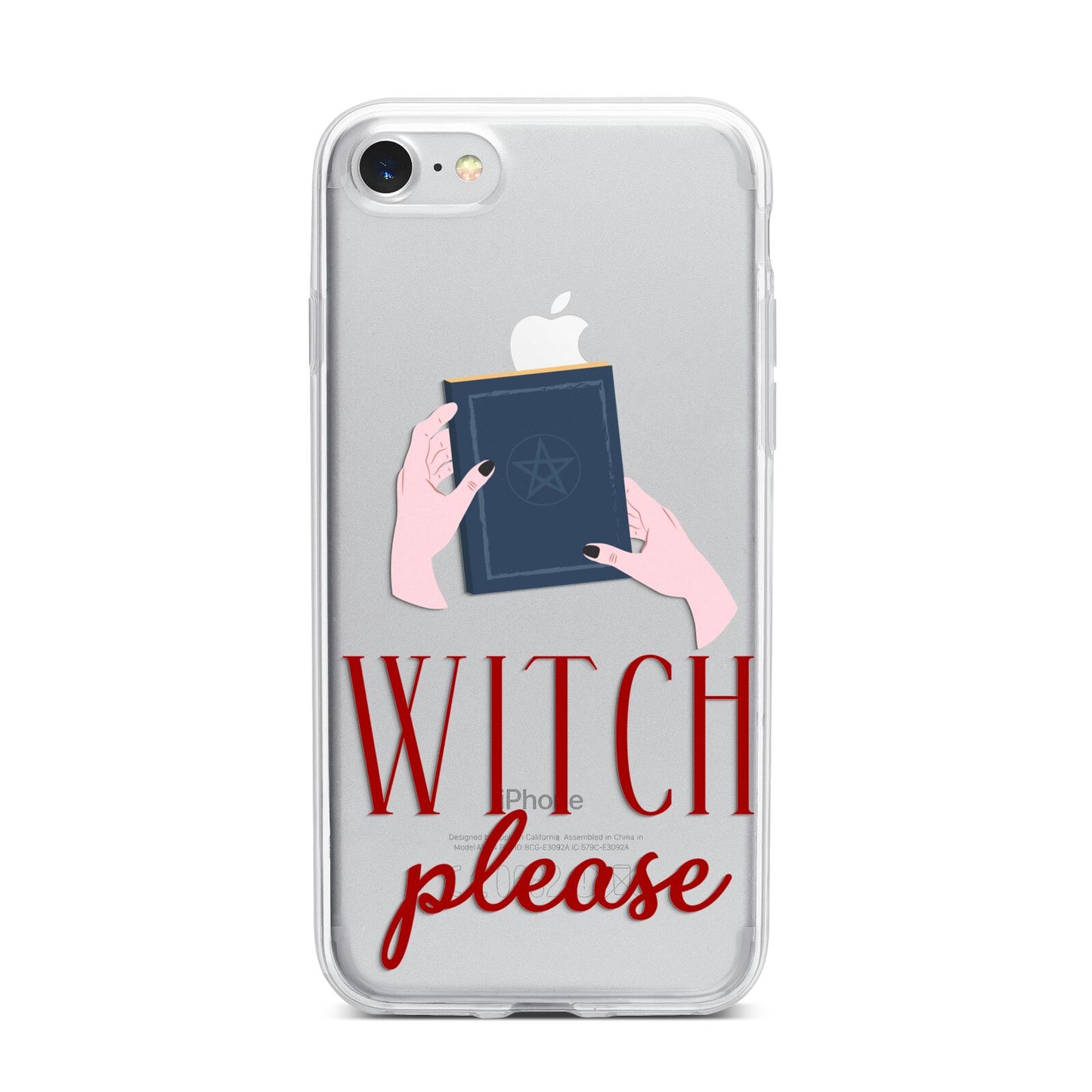 Witty Witch Illustration iPhone 7 Bumper Case on Silver iPhone