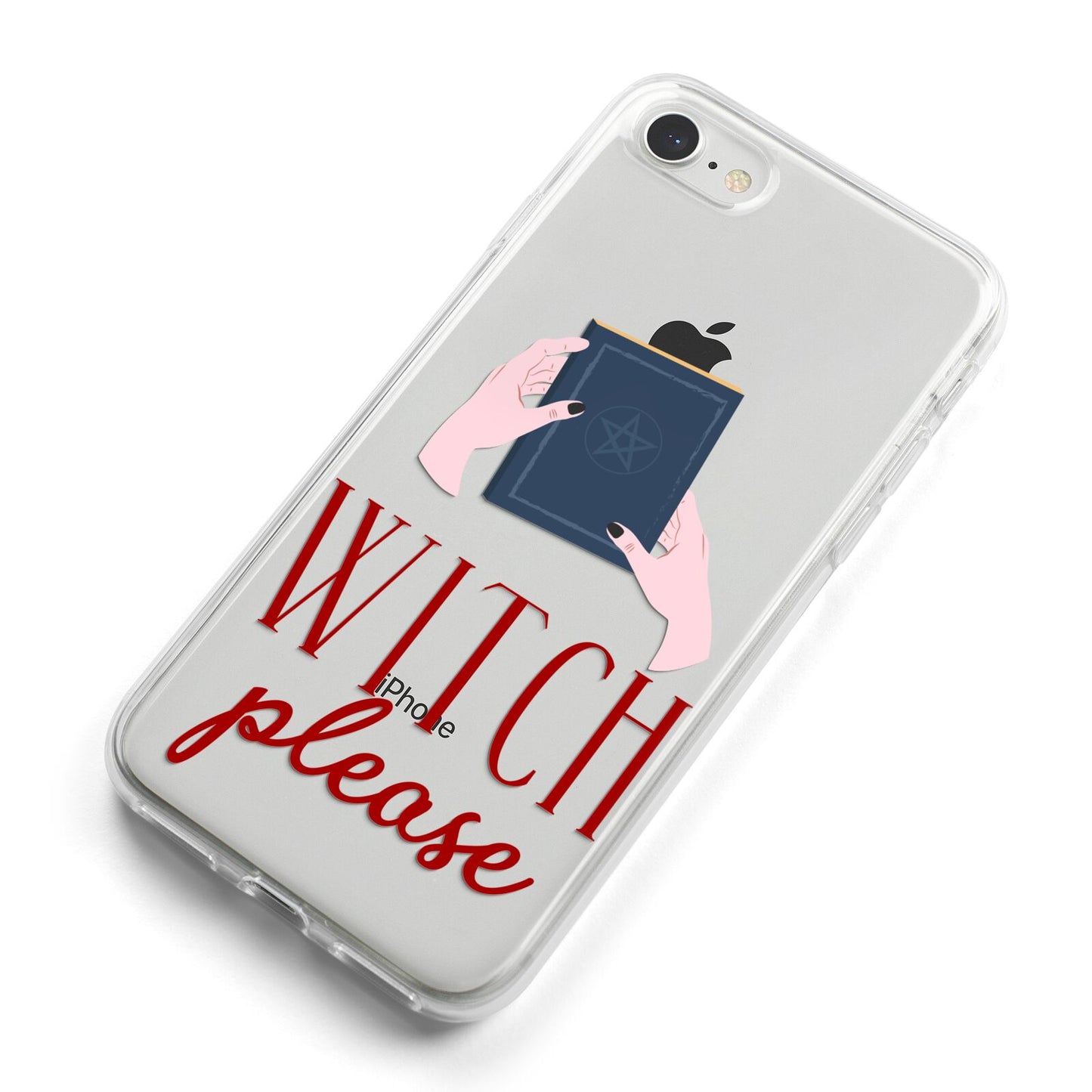 Witty Witch Illustration iPhone 8 Bumper Case on Silver iPhone Alternative Image