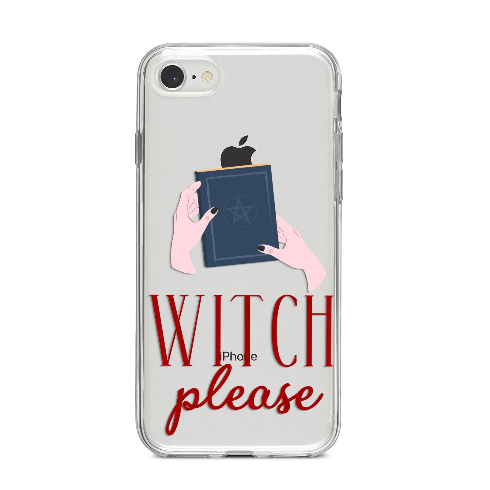 Witty Witch Illustration iPhone 8 Bumper Case on Silver iPhone