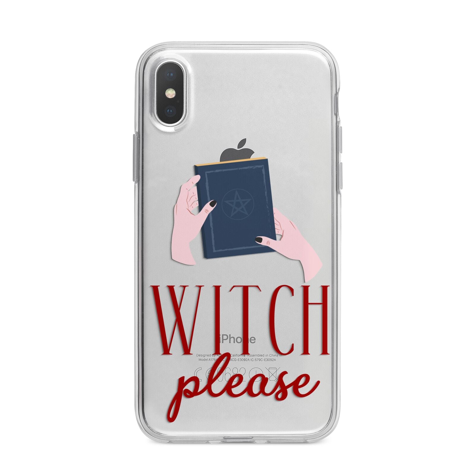 Witty Witch Illustration iPhone X Bumper Case on Silver iPhone Alternative Image 1