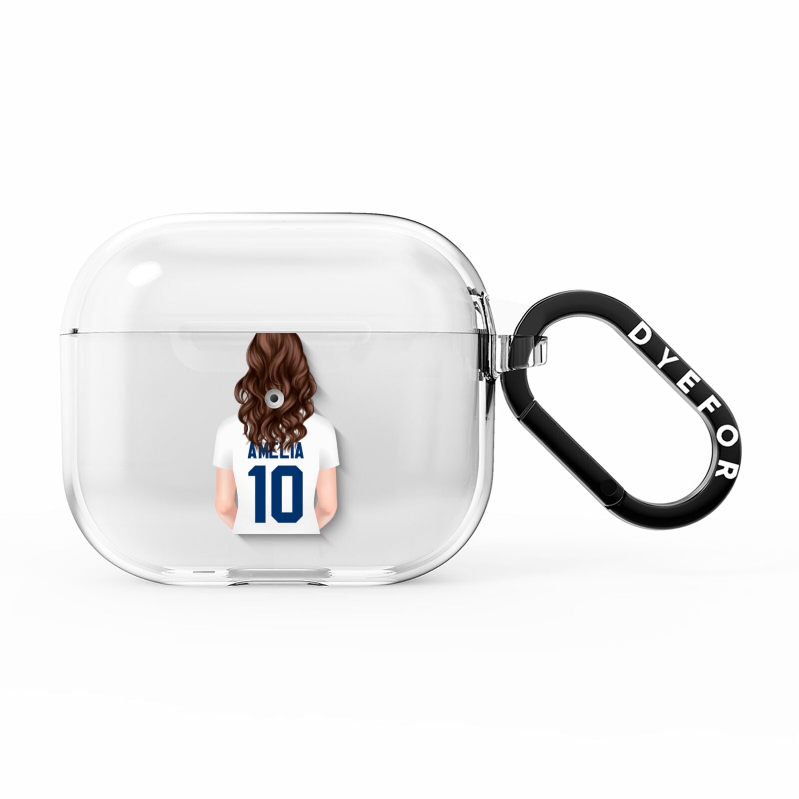Womens Footballer Personalised AirPods Clear Case 3rd Gen