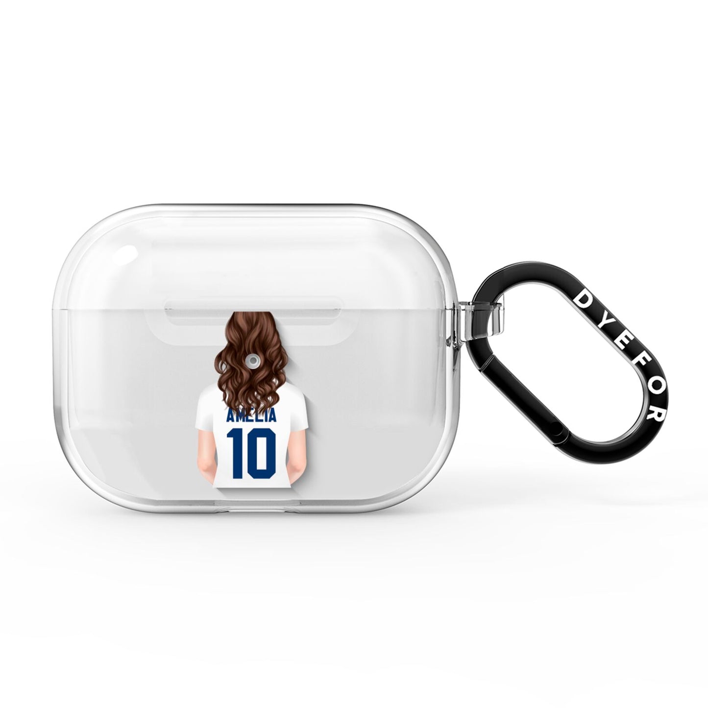 Womens Footballer Personalised AirPods Pro Clear Case