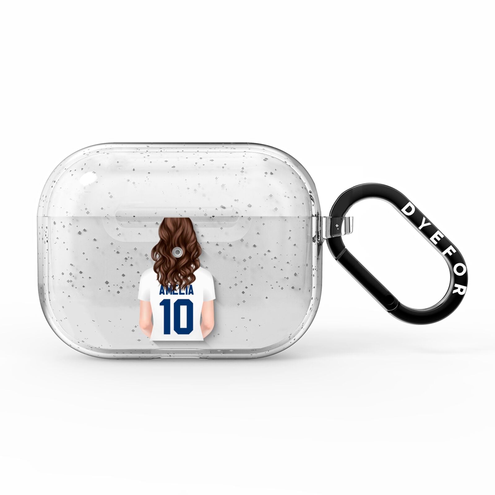 Womens Footballer Personalised AirPods Pro Glitter Case