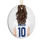 Womens Footballer Personalised Circle Decoration Side Angle