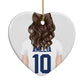 Womens Footballer Personalised Heart Decoration