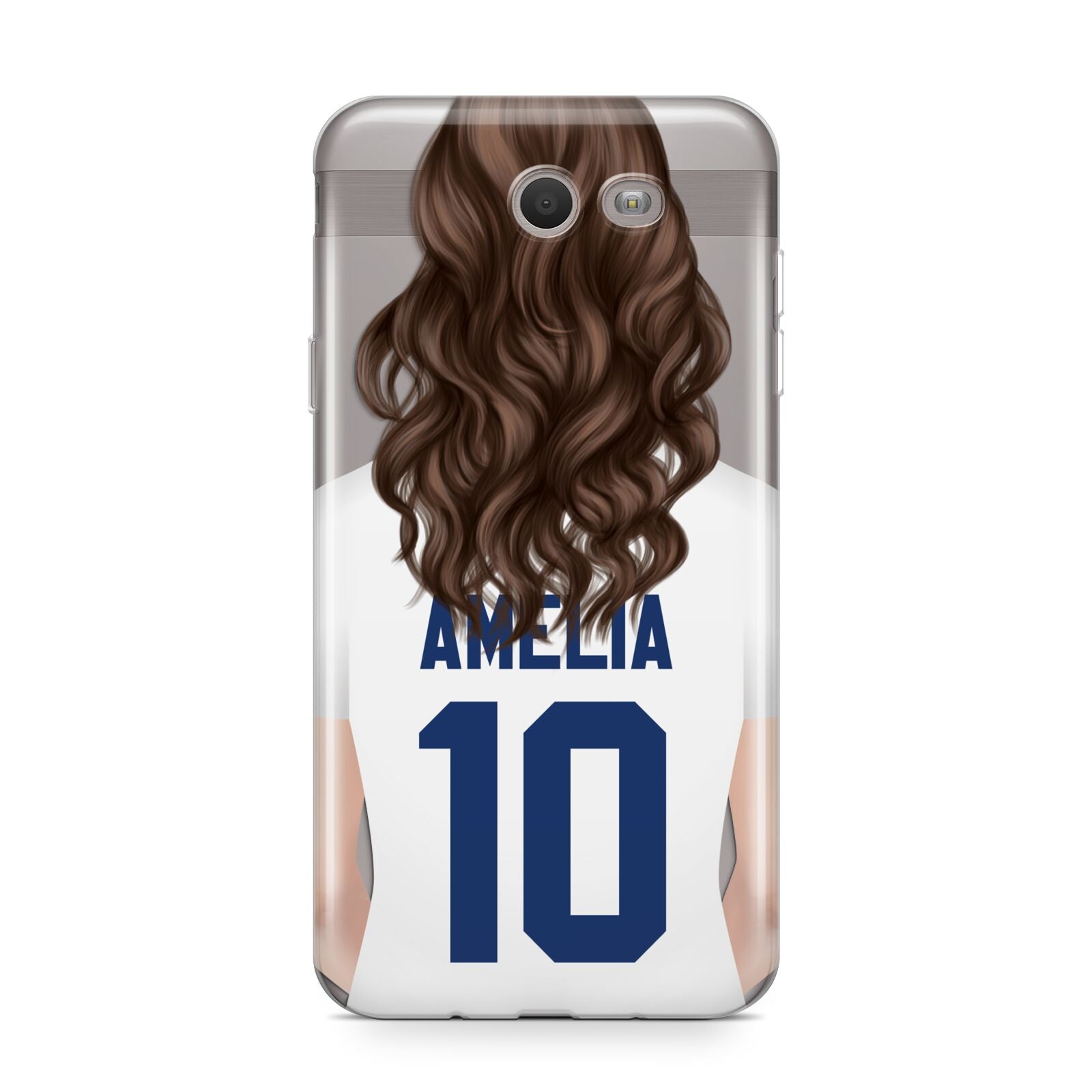 Womens Footballer Personalised Samsung Galaxy J7 2017 Case