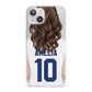 Womens Footballer Personalised iPhone 13 Clear Bumper Case