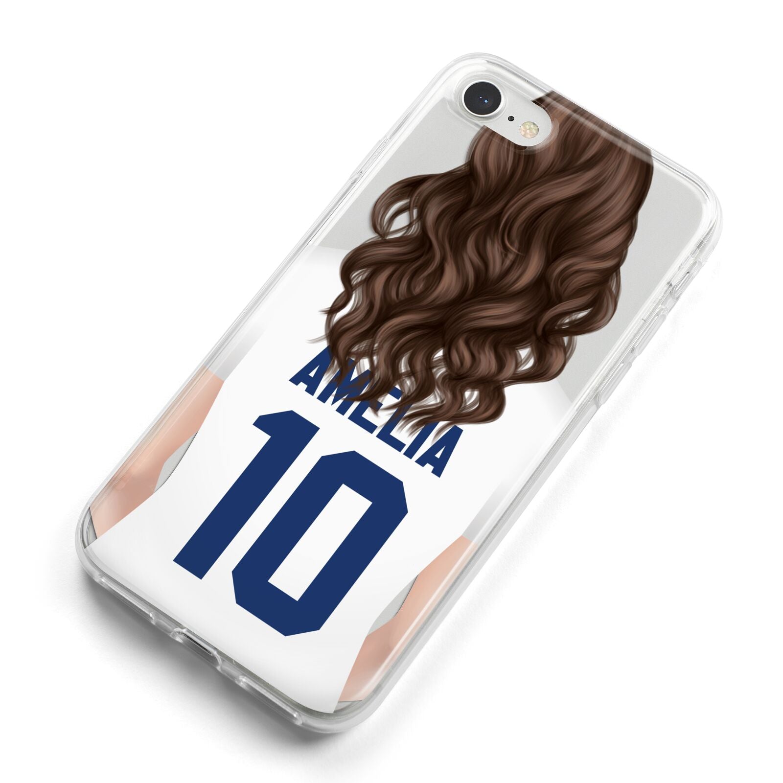 Womens Footballer Personalised iPhone 8 Bumper Case on Silver iPhone Alternative Image