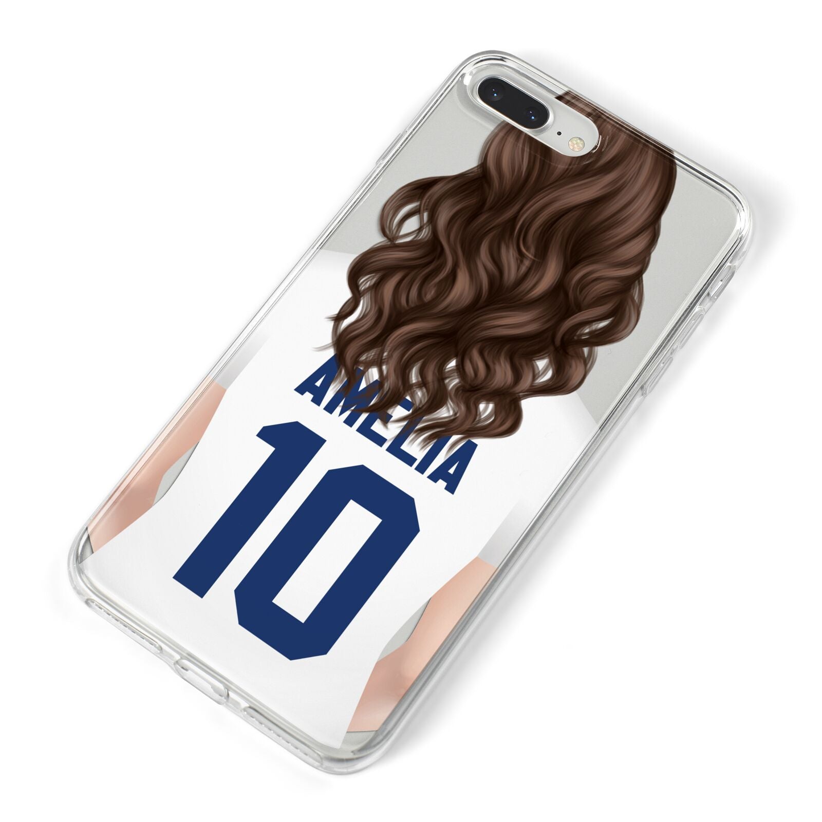 Womens Footballer Personalised iPhone 8 Plus Bumper Case on Silver iPhone Alternative Image