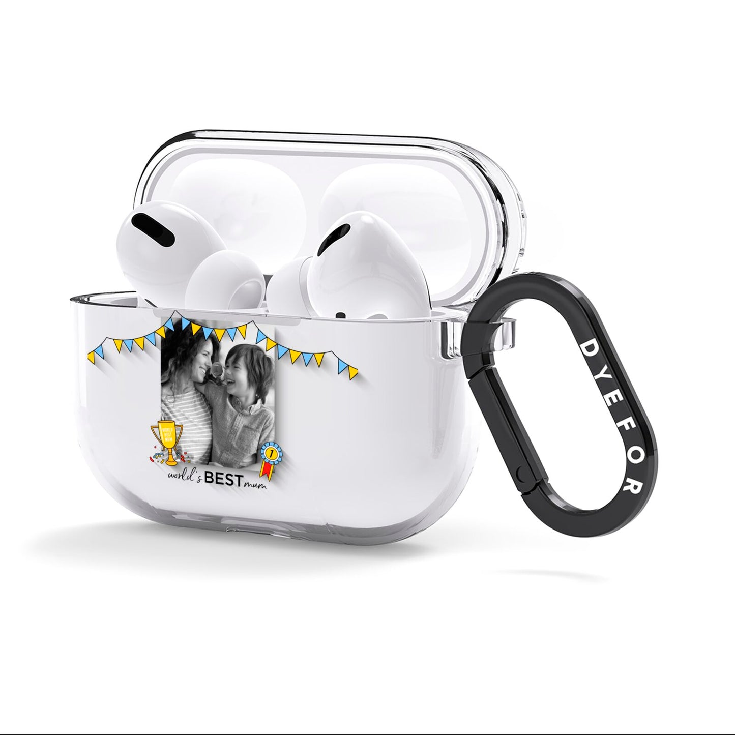 Worlds Best Mum AirPods Clear Case 3rd Gen Side Image