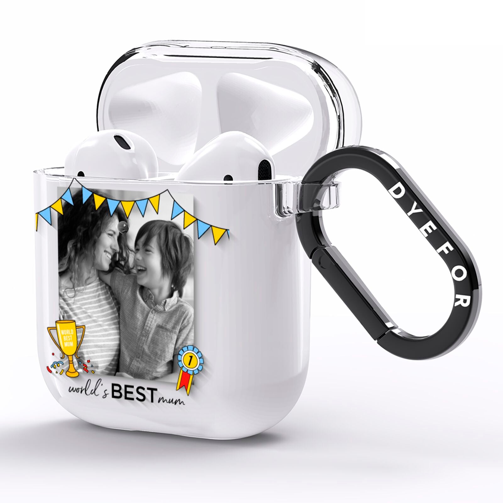 Worlds Best Mum AirPods Clear Case Side Image
