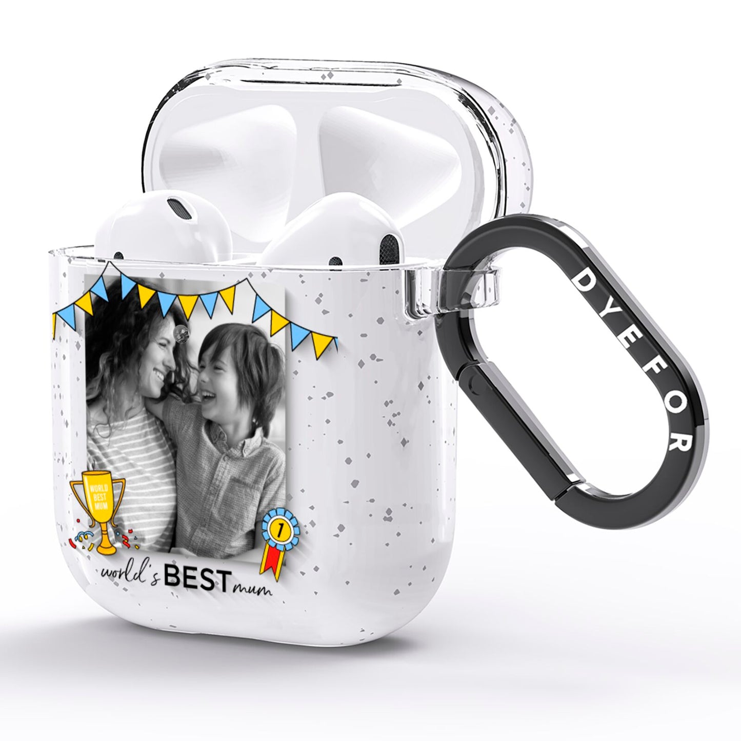 Worlds Best Mum AirPods Glitter Case Side Image