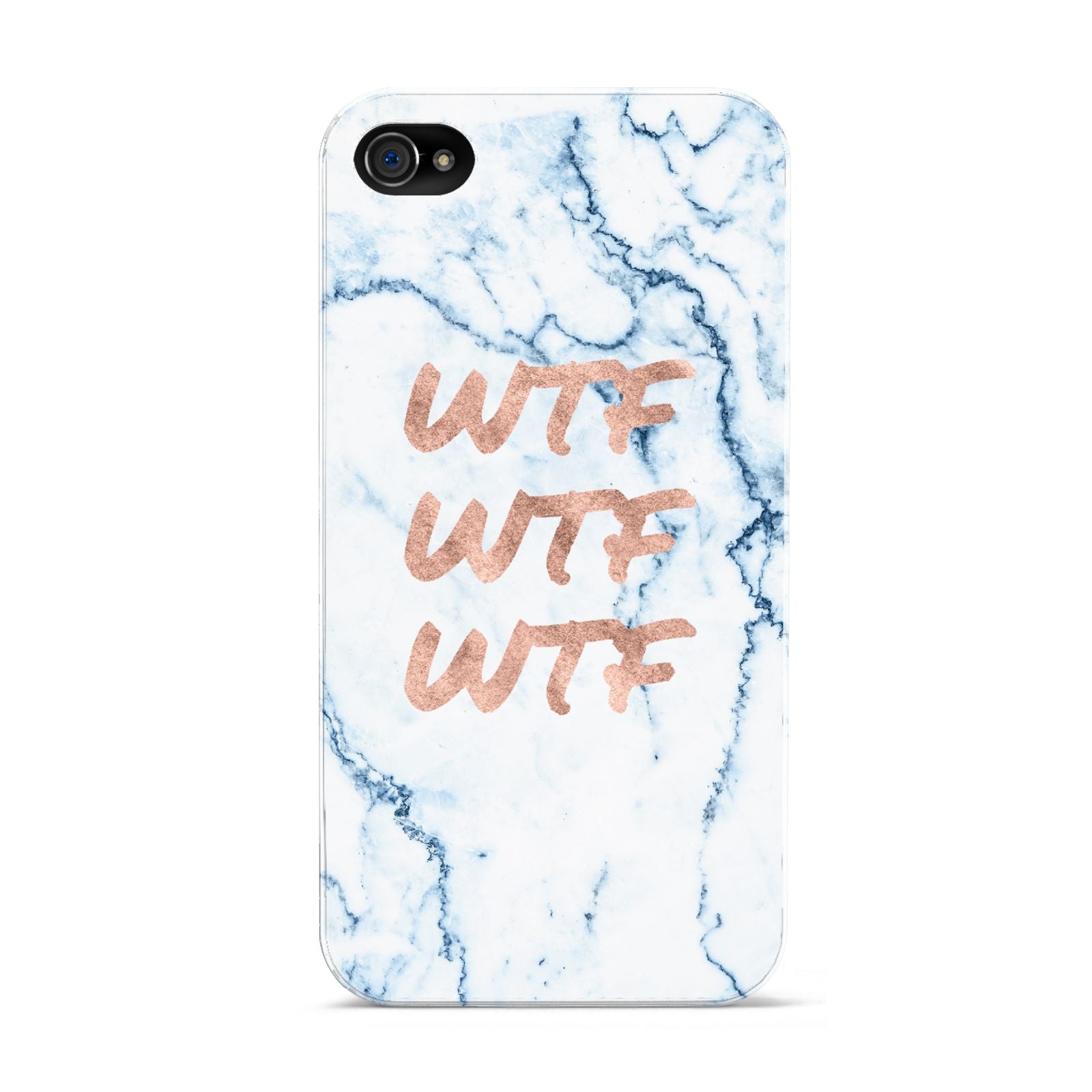 Wtf Rose Gold Blue Marble Effect Apple iPhone 4s Case