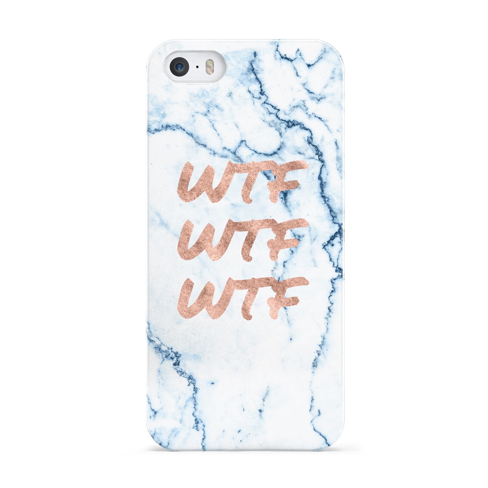 Wtf Rose Gold Blue Marble Effect Apple iPhone 5 Case