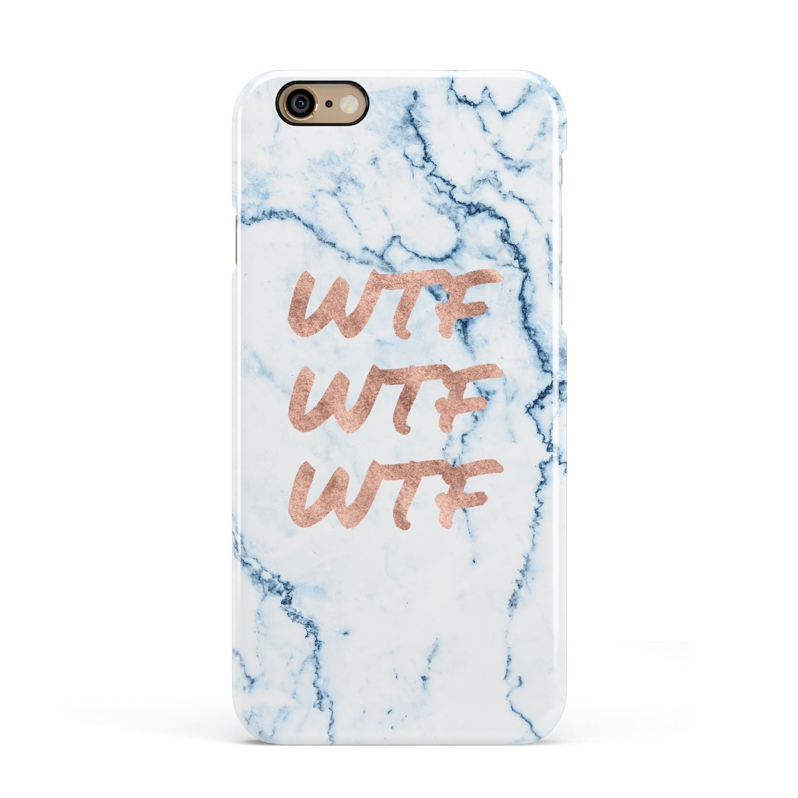 Wtf Rose Gold Blue Marble Effect Apple iPhone 6 3D Snap Case
