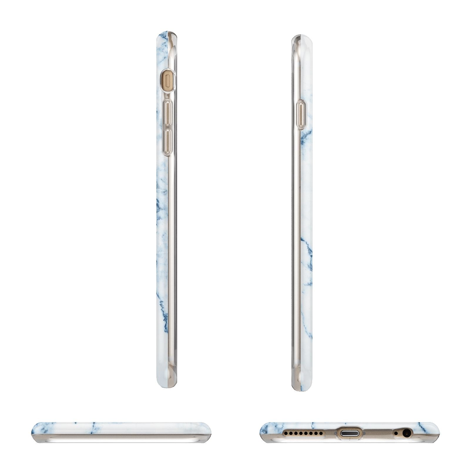 Wtf Rose Gold Blue Marble Effect Apple iPhone 6 Plus 3D Wrap Tough Case Alternative Image Angles