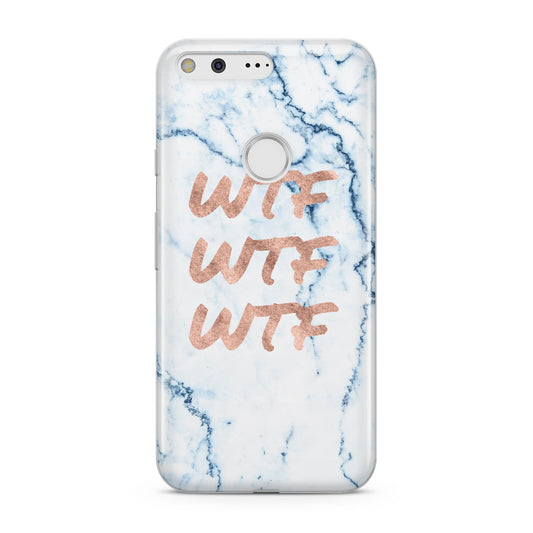 Wtf Rose Gold Blue Marble Effect Google Pixel Case