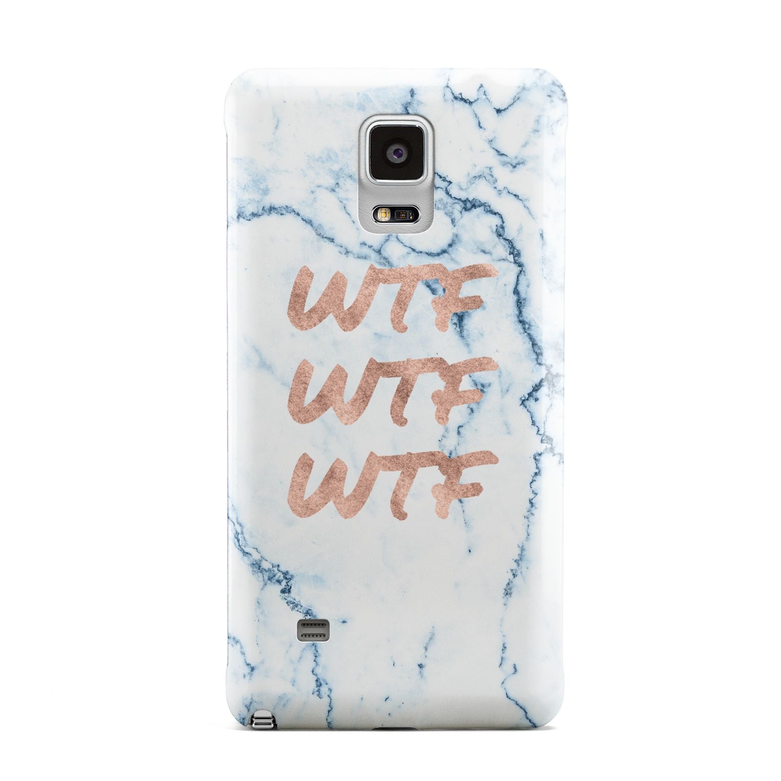 Wtf Rose Gold Blue Marble Effect Samsung Galaxy Note 4 Case