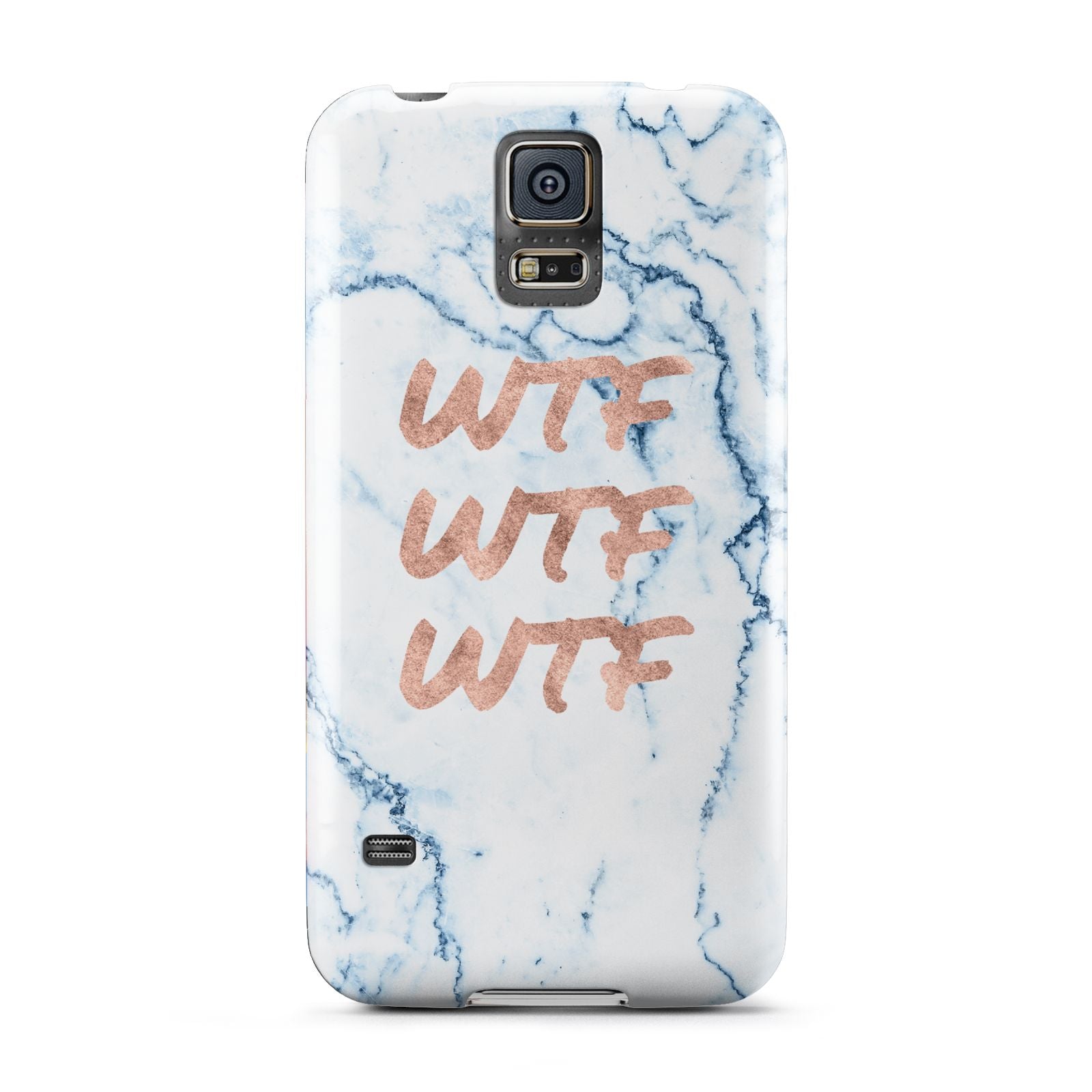 Wtf Rose Gold Blue Marble Effect Samsung Galaxy S5 Case