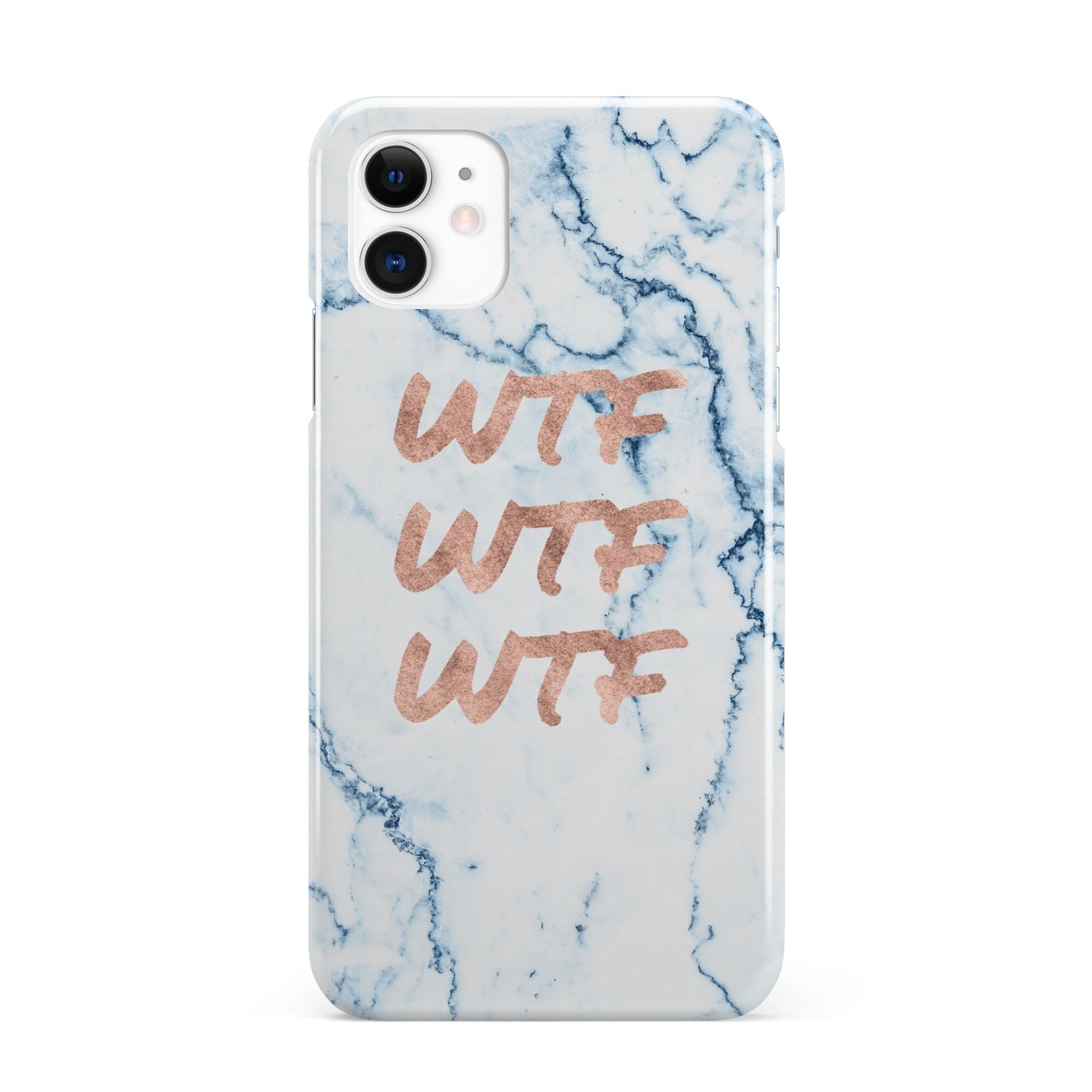 Wtf Rose Gold Blue Marble Effect iPhone 11 3D Snap Case