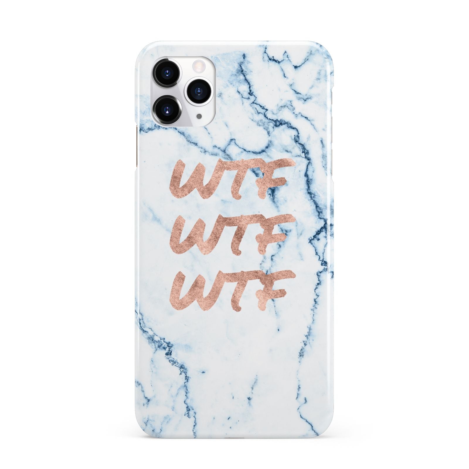 Wtf Rose Gold Blue Marble Effect iPhone 11 Pro Max 3D Snap Case